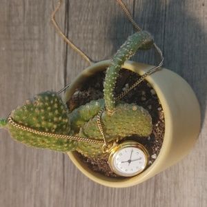 Golden vintage watch necklace
